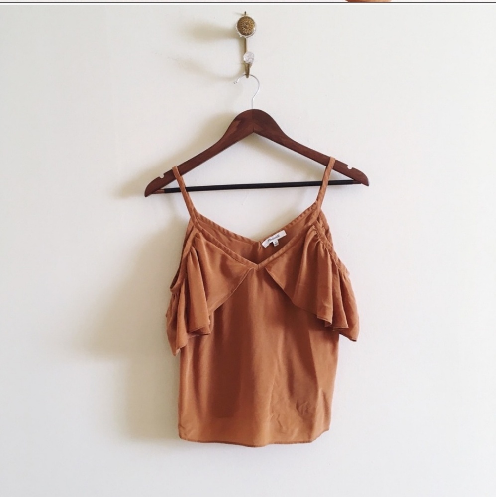 Madewell Silk Akorn Cami tank Drape Cold Shoulder